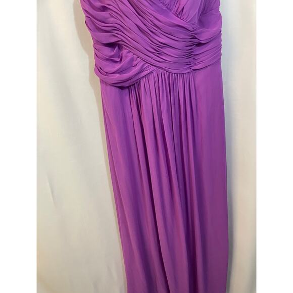 Dessy Collection 2844 Color Orchid-e313 Full Length Ruched Bridesmaid Size 10 - Picture 4 of 10